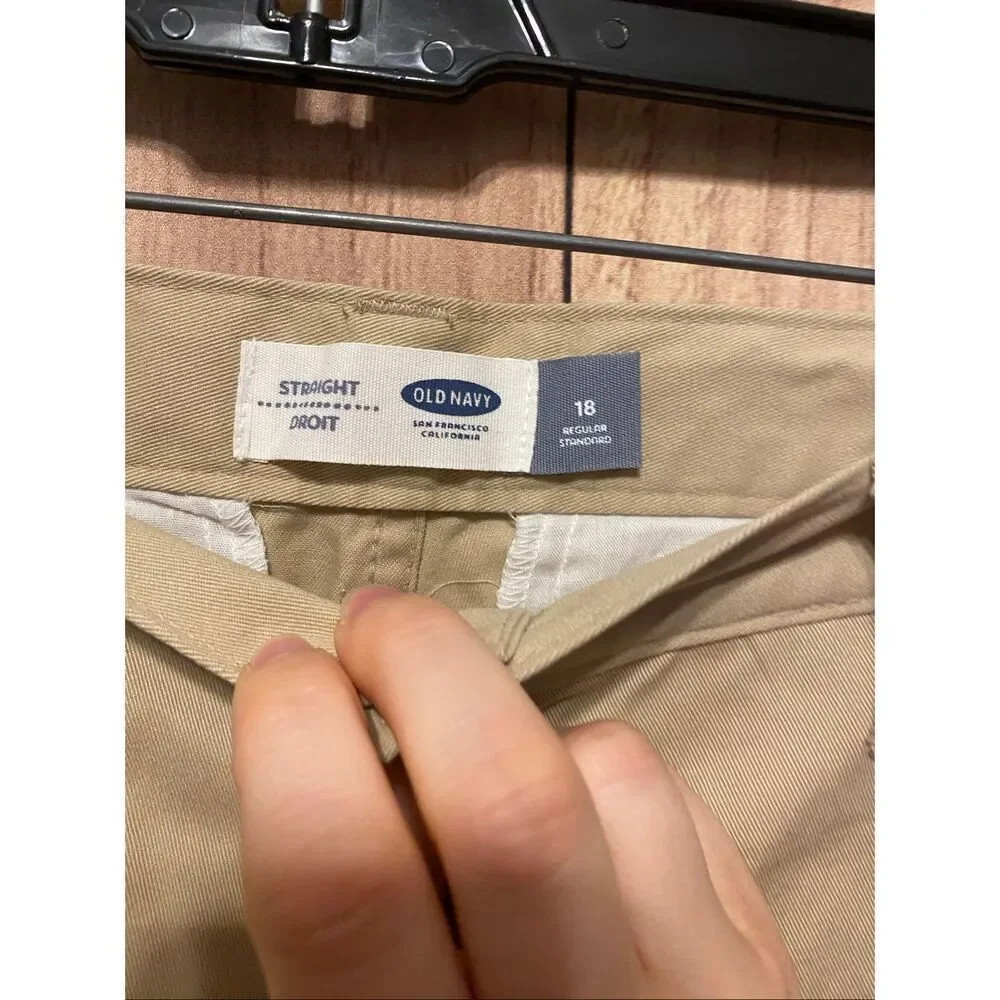 Old Navy 18 Regular Straight NWT pants beige bottoms boys youth